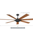 72" Modern 7-Blades Rustic Ceiling Fan