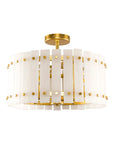 Drum Shape Modern 4-Light Marble Semi Flush Mount Light - IPLUS Lighting