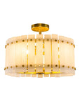 Drum Shape Modern 4-Light Marble Semi Flush Mount Light - IPLUS Lighting