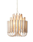 Borg 5 Light White Wooden Chandelier 20 Inch