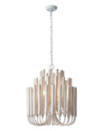 Borg 5 Light White Wooden Chandelier 20 Inch