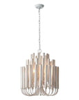 Borg 5 Light White Wooden Chandelier 20 Inch - IPLUS Lighting