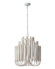 Borg 5 Light White Wooden Chandelier 20 Inch - IPLUS Lighting