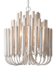 Borg 5 Light White Wooden Chandelier 20 Inch