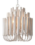 Borg 5 Light White Wooden Chandelier 20 Inch - IPLUS Lighting