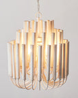 Borg 5 Light White Wooden Chandelier 20 Inch - IPLUS Lighting