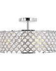 Modern Chrome 15 Inch 3-Light Semi Flush Mount Light