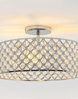 Modern Chrome 15 Inch 3-Light Semi Flush Mount Light - IPLUS Lighting