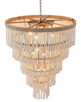 32 Inch Nelly 9 Light Bohemian Wood Beaded Chandelier