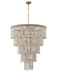 32 Inch Nelly 9 Light Bohemian Wood Beaded Chandelier - IPLUS Lighting