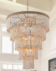 32 Inch Nelly 9 Light Bohemian Wood Beaded Chandelier