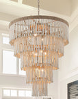 32 Inch Nelly 9 Light Bohemian Wood Beaded Chandelier - IPLUS Lighting