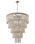 32 Inch Nelly 9 Light Bohemian Wood Beaded Chandelier