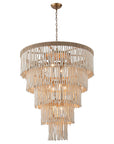 32 Inch Nelly 9 Light Bohemian Wood Beaded Chandelier - IPLUS Lighting