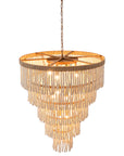 32 Inch Nelly 9 Light Bohemian Wood Beaded Chandelier
