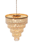 32 Inch Nelly 9 Light Bohemian Wood Beaded Chandelier - IPLUS Lighting