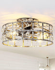 18" Retro Silver Crystal Ceiling Fan