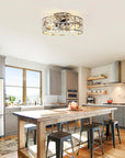 18" Retro Silver Crystal Ceiling Fan