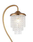 Golden 1-Light Crystal Floor Lamp