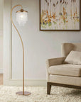 Golden 1-Light Crystal Floor Lamp - IPLUS Lighting