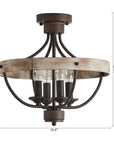 Industrial 4-Light Ceiling Light