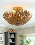 16 Inch Farmhouse Golden 3-Light Semi Flush Mount Light