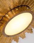 Golden Sunburst Flush Mount LED Light