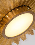 Golden Sunburst Flush Mount LED Light - IPLUS Lighting