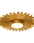 Golden Sunburst Flush Mount LED Light