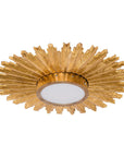 Golden Sunburst Flush Mount LED Light