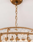 Antique Gold Farmhouse 6-Light Beaded Drum Chandelier