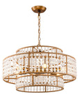 Antique Gold Farmhouse 6-Light Beaded Drum Chandelier