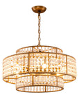 Antique Gold Farmhouse 6-Light Beaded Drum Chandelier