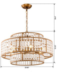 Antique Gold Farmhouse 6-Light Beaded Drum Chandelier