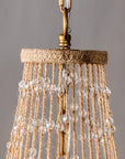 Weathered Wood Modern Beaded 4-Light Chandelier - IPLUS Lighting