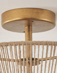 Rattan Rope Farmhouse 2-Light Flush Mount Light - IPLUS Lighting