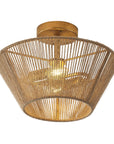 Rattan Rope Farmhouse 2-Light Flush Mount Light