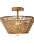 Rattan Rope Farmhouse 2-Light Flush Mount Light