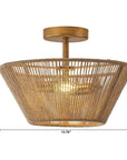 Rattan Rope Farmhouse 2-Light Flush Mount Light - IPLUS Lighting