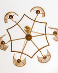 Semi-Circular 6 Light Farmhouse Rattan Chandelier - IPLUS Lighting