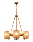 Semi-Circular 6 Light Farmhouse Rattan Chandelier - IPLUS Lighting