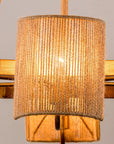 Semi-Circular 6 Light Farmhouse Rattan Chandelier - IPLUS Lighting