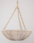 Coastal Farmhouse Wabi-Sabi 3-Light Rattan Bowl Pendant Light