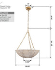 Coastal Farmhouse Wabi-Sabi 3-Light Rattan Bowl Pendant Light - IPLUS Lighting