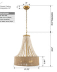 Modern Golden Farmhouse 4-Light Dry Rated Chandelier - IPLUS Lighting