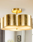 Modern Gold 3-Light Semi Flush Mount Ceiling Light - IPLUS Lighting