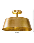 Modern Golden 3-Light Semi Flush Mount Light