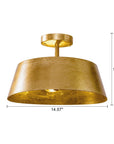 Modern Golden 3-Light Semi Flush Mount Light - IPLUS Lighting