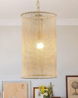Bohemian Farmhouse Wabi-Sabi 1-Light Beige Wooden Beads Pendant Light