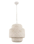 Rustic White Farmhouse Wabi-Sabi 3-Light Dry Rated Pendant Light